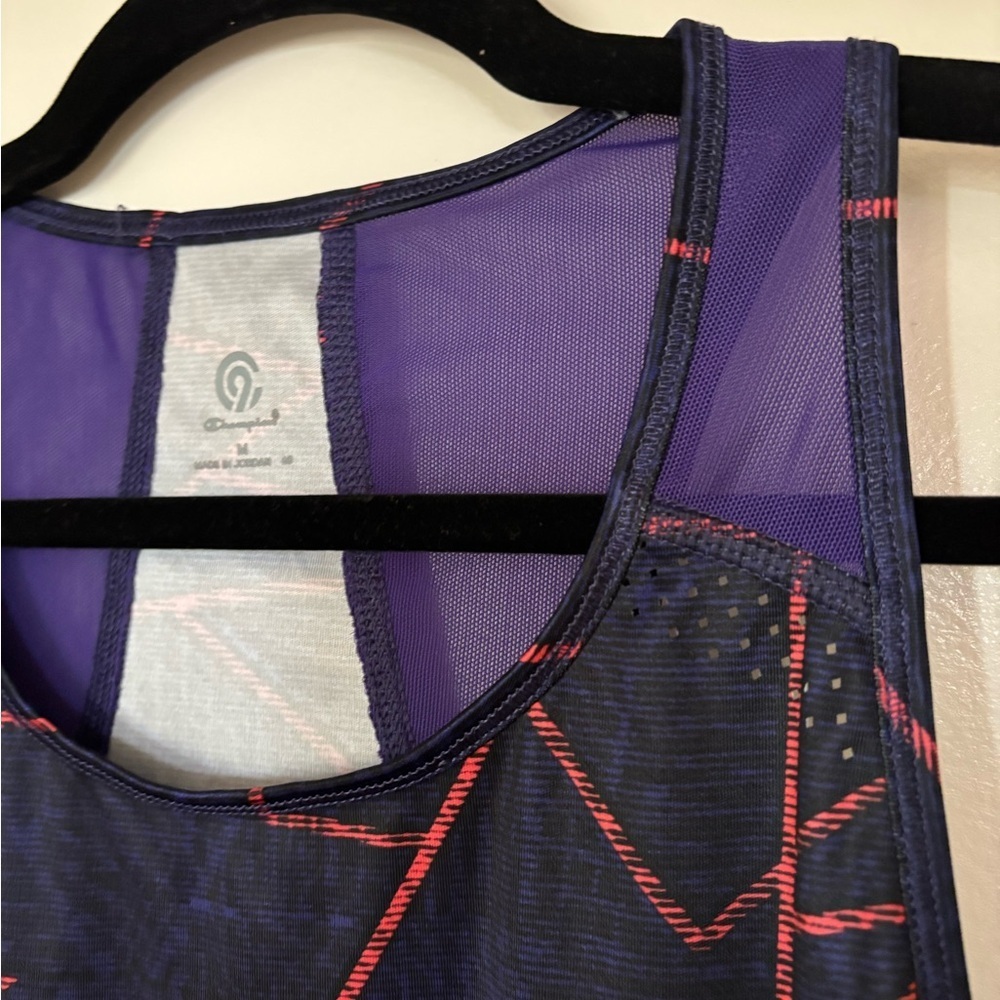 (C9 by Champion) Purple and Red Geometric Women's active tank Top